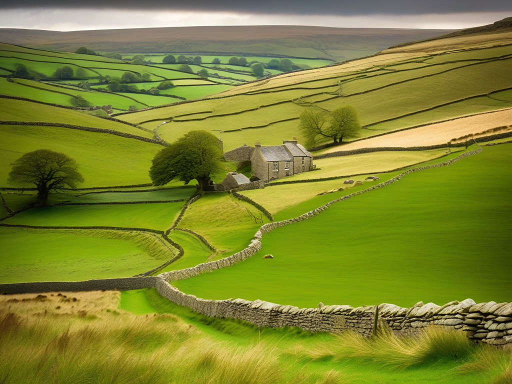 Scenic countryside landscape in Yorkshire Dales
